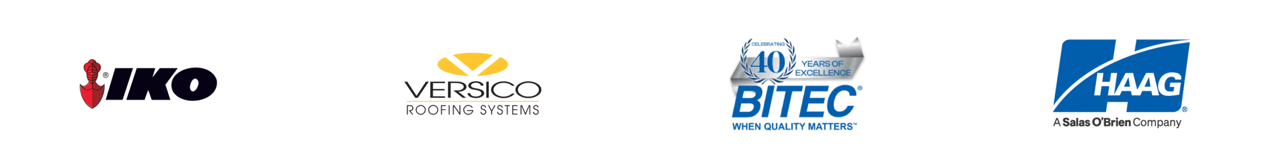IKO Versico Bitec Haag Logos